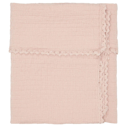 Kuverta ngjyre roze/Basinet Blanket Lace Elba -Koeka
