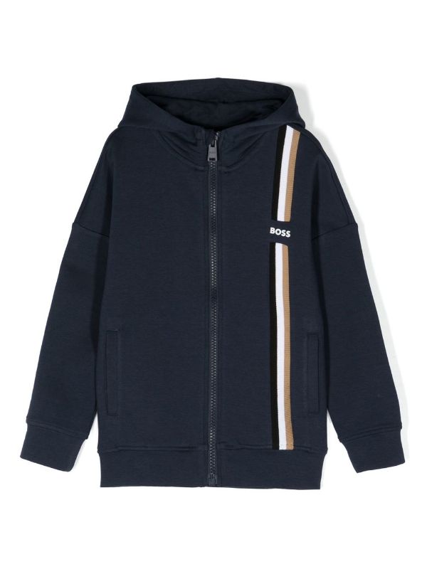 Triko me kapuc me logo /logo-embossed hooded jacket-Boss