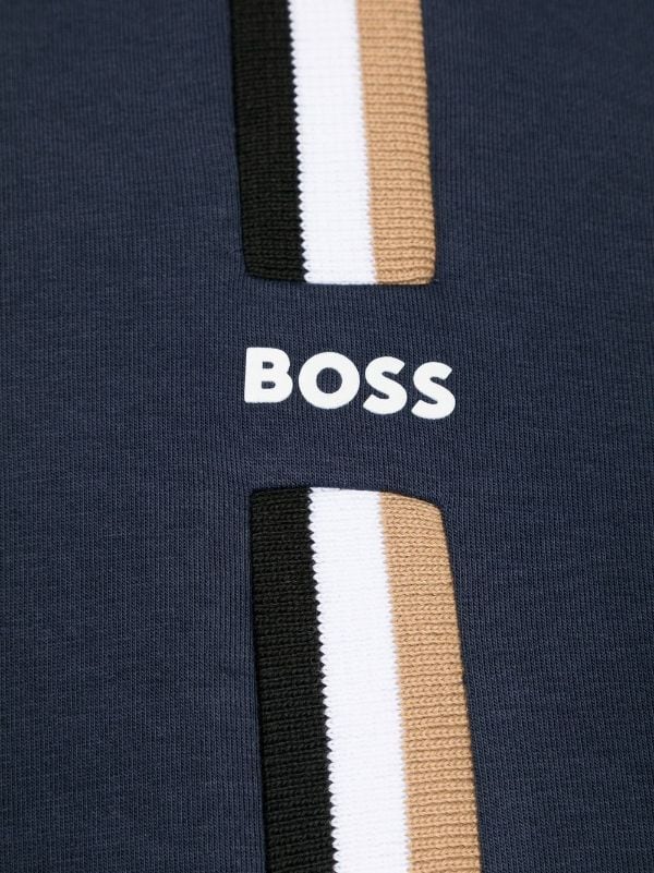 Triko me kapuc me logo /logo-embossed hooded jacket-Boss