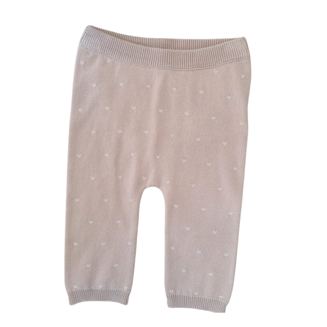 Tuta me zemra te vogla\Pira, Pants Cream Taupe Hearts- Marmar