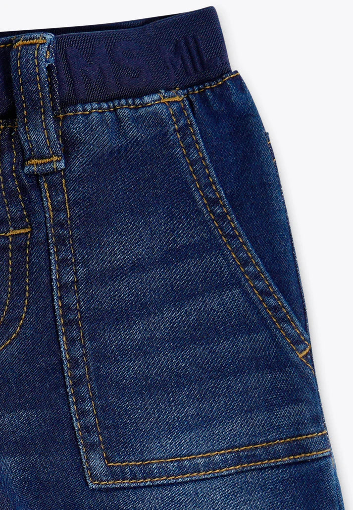 Pantallona xhins per beba/Pantalone con Elastico in Denim/Brums