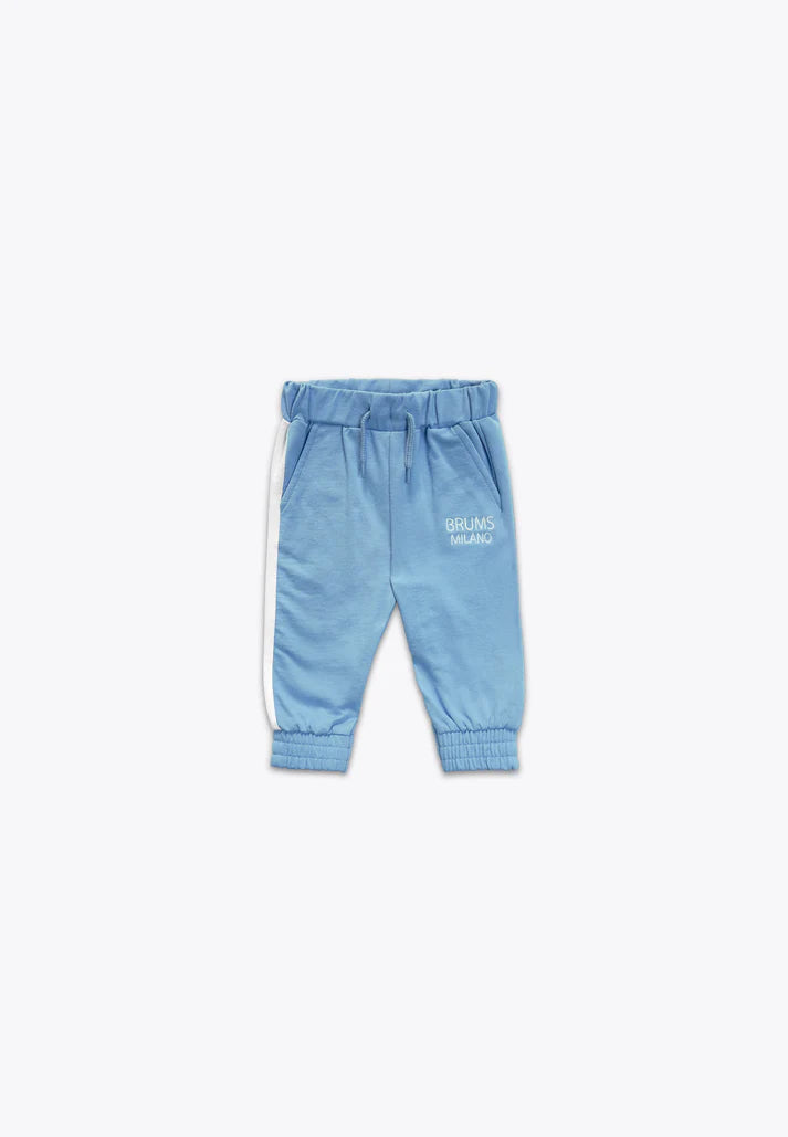 Tuta te gjata me riget te bardhe anash/ Pantalone in Felpina BCI/Brums