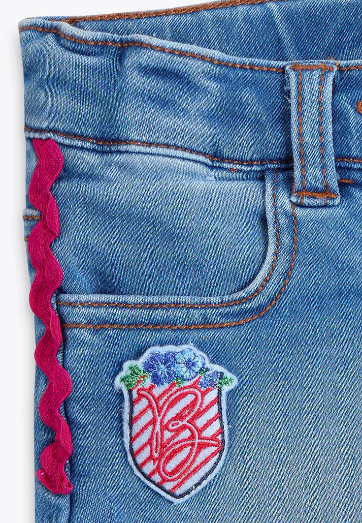 Pantallona Indigo/Pantalone con Patch in Felpa Indigo/Brums