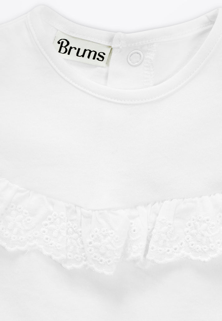 Bluze e bardhe me menge te gjata/T-Shirt in Jersey BCI/Brums