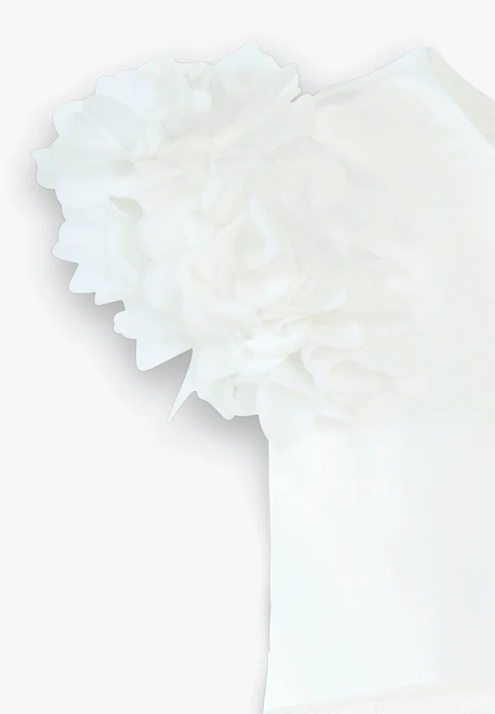 Fustan cerimonial Saten me shkelqim/Abito con Applicazioni in Raso Lucido e Organza/Brums