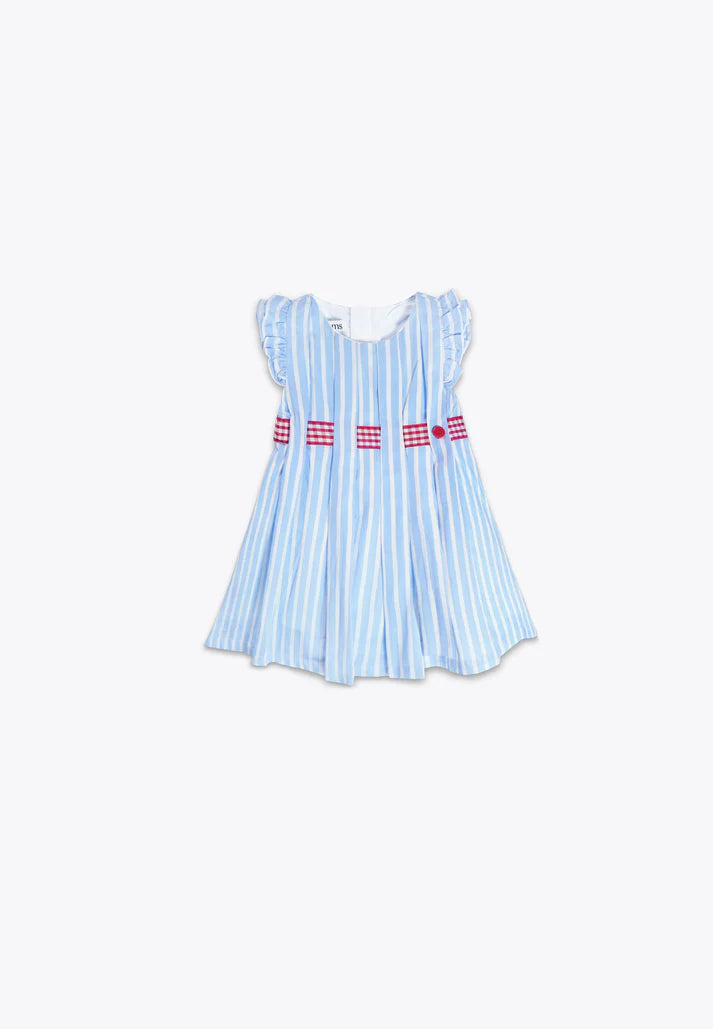 Fustan me rripe Poplin/Abito con Nastri in Popeline/Brums