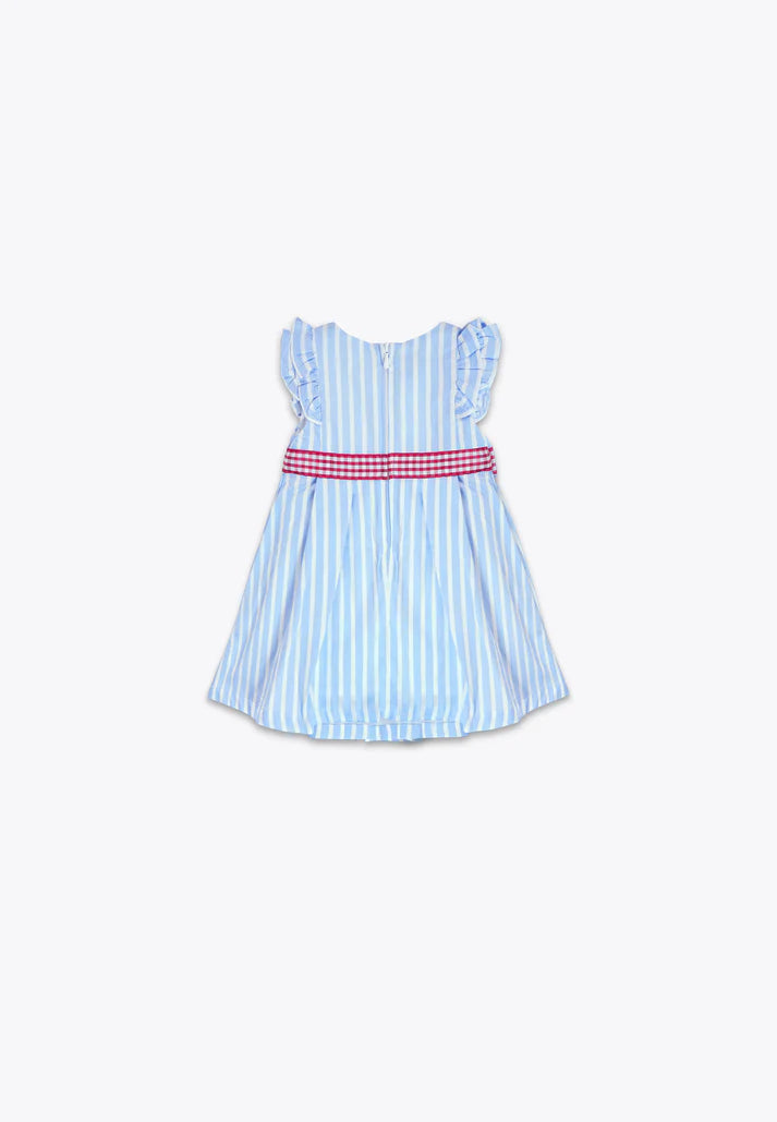Fustan me rripe Poplin/Abito con Nastri in Popeline/Brums