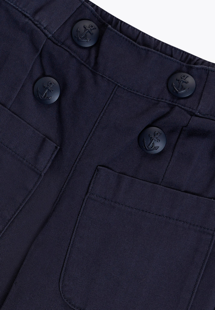 Pantallona blu me kopsa/Pantalone in Canvas/Brums