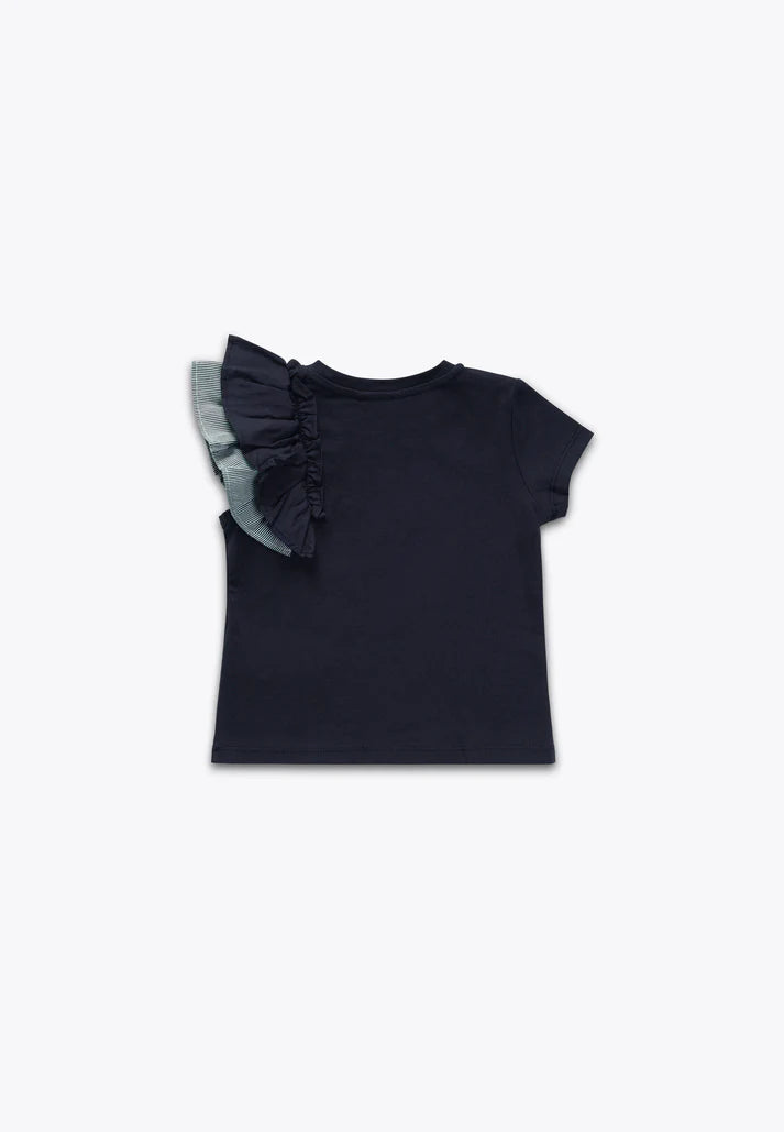 Bluze me pala në Jersey tek krahu/ T-Shirt con Volant in Jersey Stretch/Brums