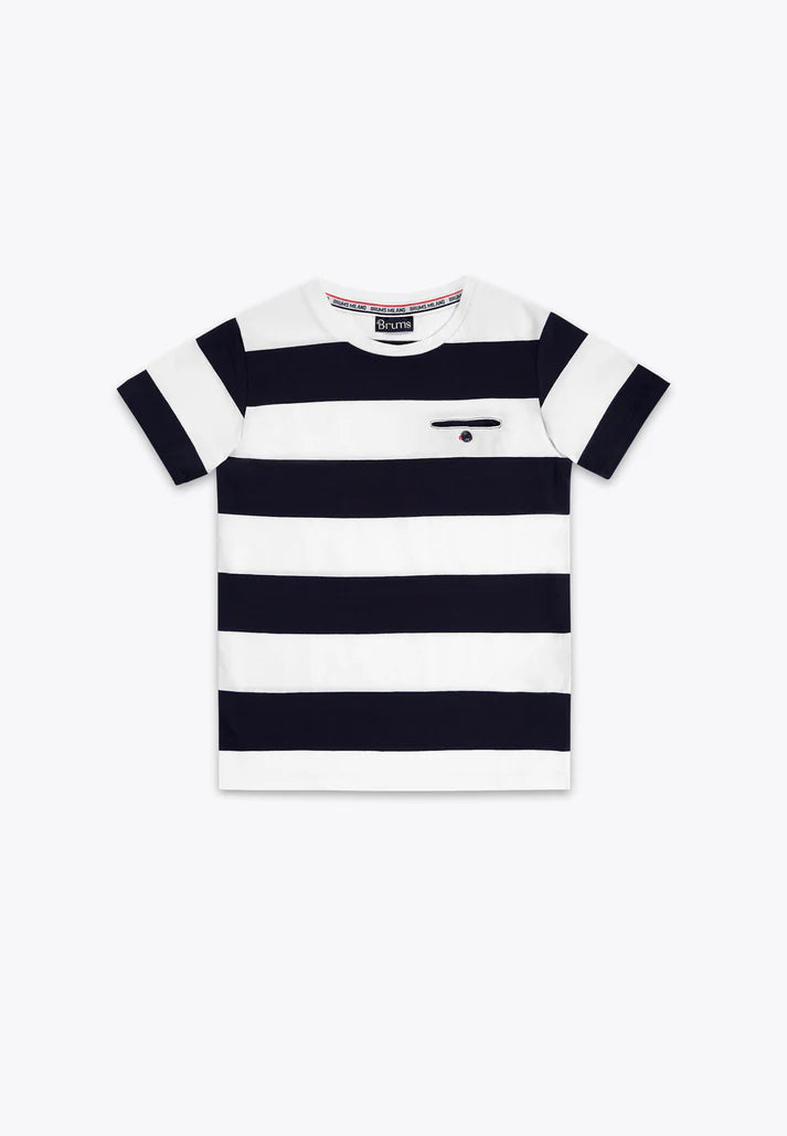Bluze me vija me menge te shkurtra/T-Shirt Rigata in Jersey BCI/Brums