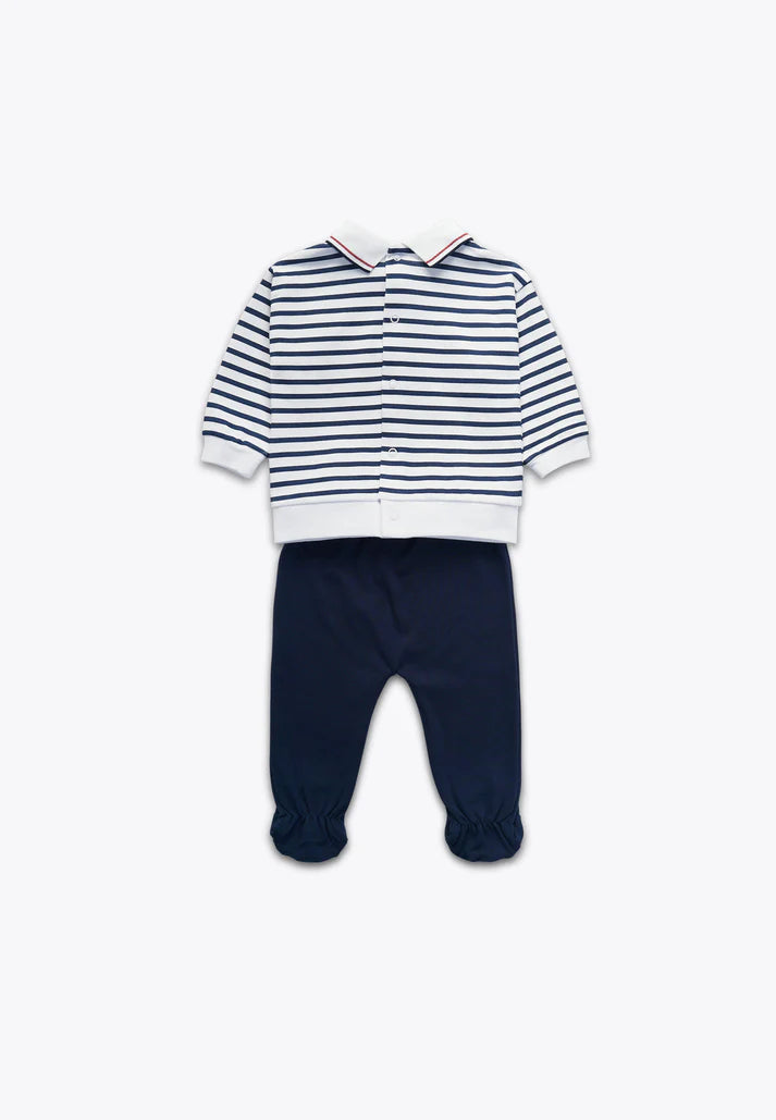 Komplet 2-pjesë bluze dhe geta/Completo 2 Pezzi in Interlock Leggero: Top e Ghettina con Piede/Brums