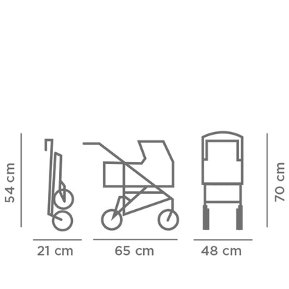 Karrocë kukullash 2 në 1 me 4 rrota / Doll stroller 4-roller, 2in1 soft/GÖTZ