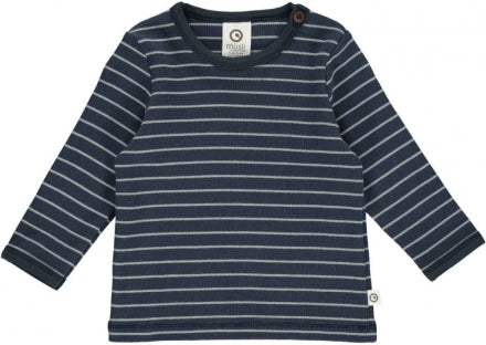 Triko me vija me menge te gjata/LONG SLEEVE BABY SHIRT GOTS NIGHT BLUE-Müsli