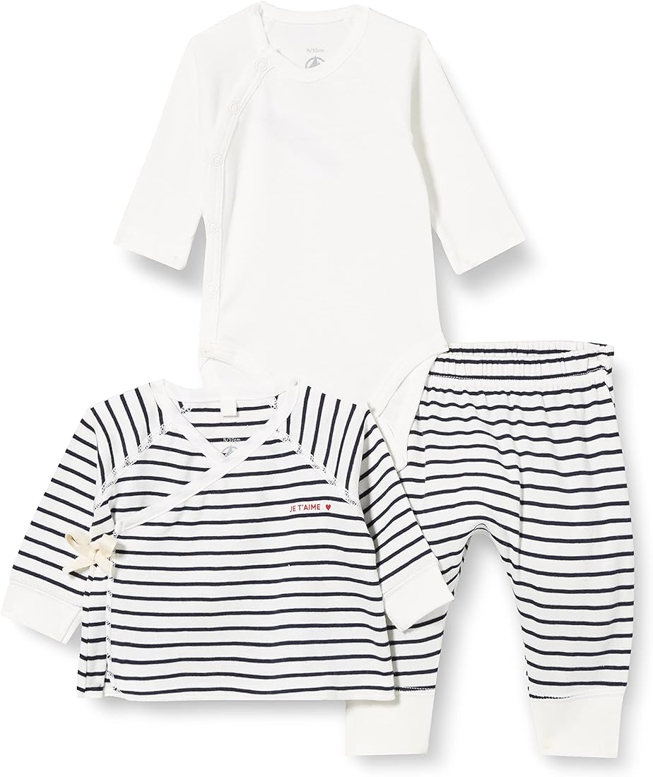 Set badi tuta dhe bluze per beba/Petit Bateau Baby 3 Piece Set -Petit Bateau