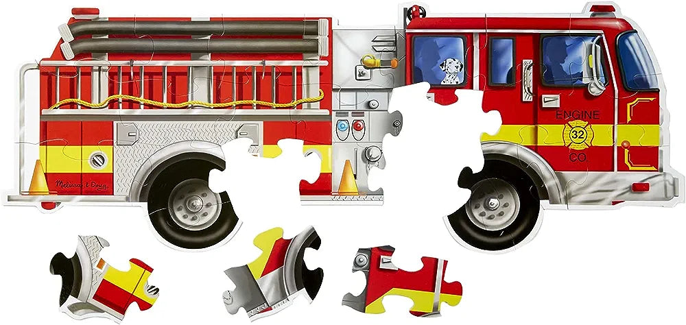 Giant fire truck/Puzzle dyshemeje 'Zjarrfiksi gjigant'-Melissa&Doug