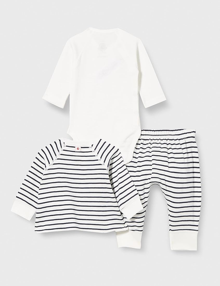 Set badi tuta dhe bluze per beba/Petit Bateau Baby 3 Piece Set -Petit Bateau