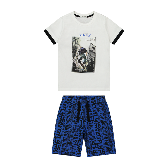 Kostume dy pjese per djem me mëngë të shkurtra/Completo in jersey da bambino/Melby