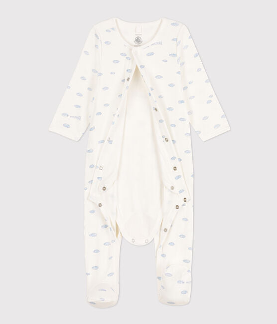 Badizhama me krah te gjate me re /TUBE KNIT CLOUD PATTERNED BODYJAMA-Petit Bateau