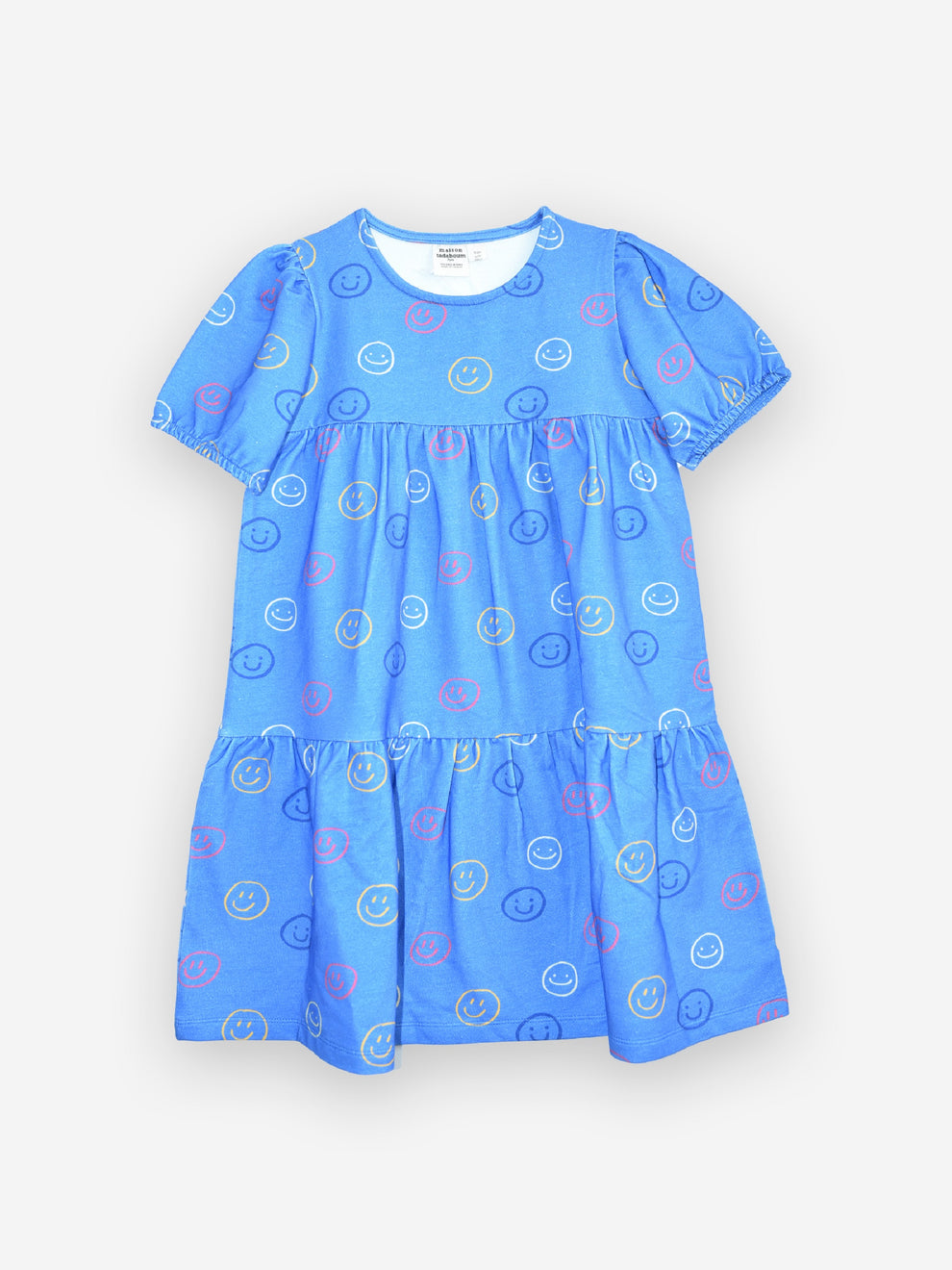 Fustan blu me menge te shkurtra e te fryra/Clement dress - Maison Tadaboum