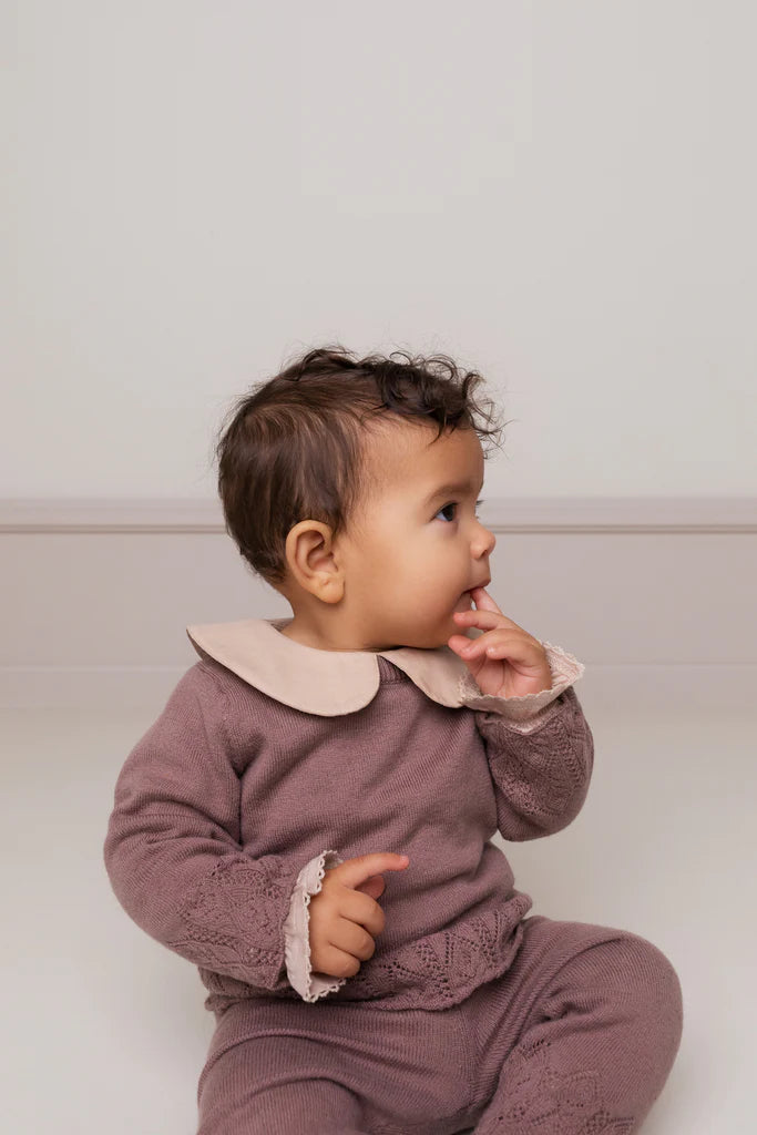 Tuta me thurje ne fund te kembeve\Piggi, Pants - Mauve- Marmar