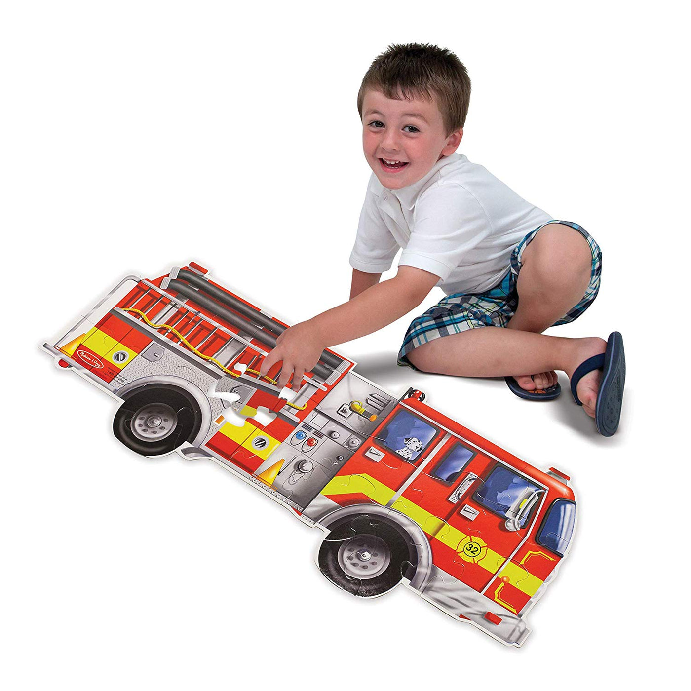 Giant fire truck/Puzzle dyshemeje 'Zjarrfiksi gjigant'-Melissa&Doug