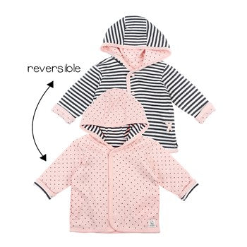 Xhaketë e kthyeshme me kapuç -Reversible jacket with hood - Dots/ Feetje