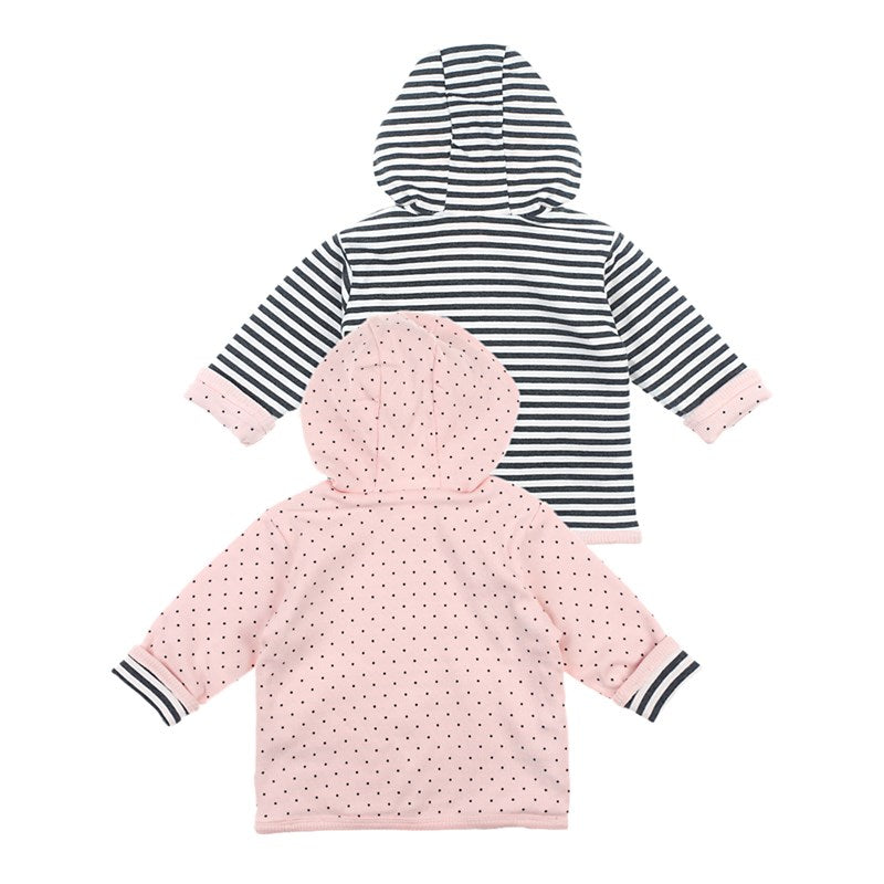 Xhaketë e kthyeshme me kapuç -Reversible jacket with hood - Dots/ Feetje