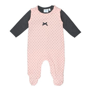 Kostum badi 2-pjesësh i gjatë me këmbë-2-pc Romper - Dots/Feetje