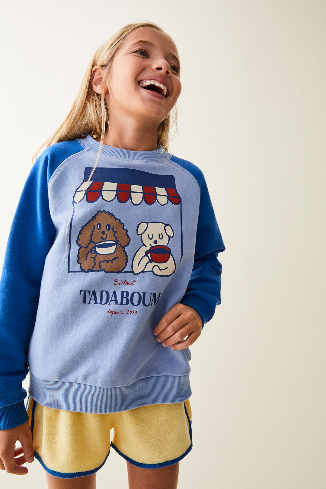 Triko blu me dy qenush/AMANDINE  Sweatshirt-Maison Tadaboum