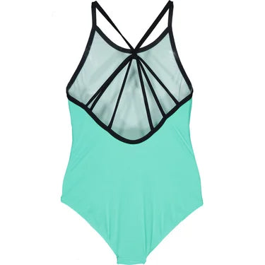 Rroba banje per vajza/Textured Teal One-Piece Swimsuit, Tourquoise And Black-Paper Boat