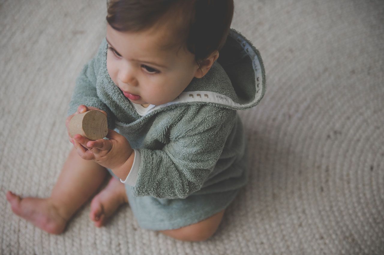 Robdishan per beba jeshile/Baby bathrobe dijon daily shadow green-Koeka