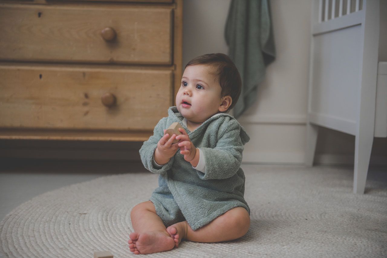 Robdishan per beba jeshile/Baby bathrobe dijon daily shadow green-Koeka