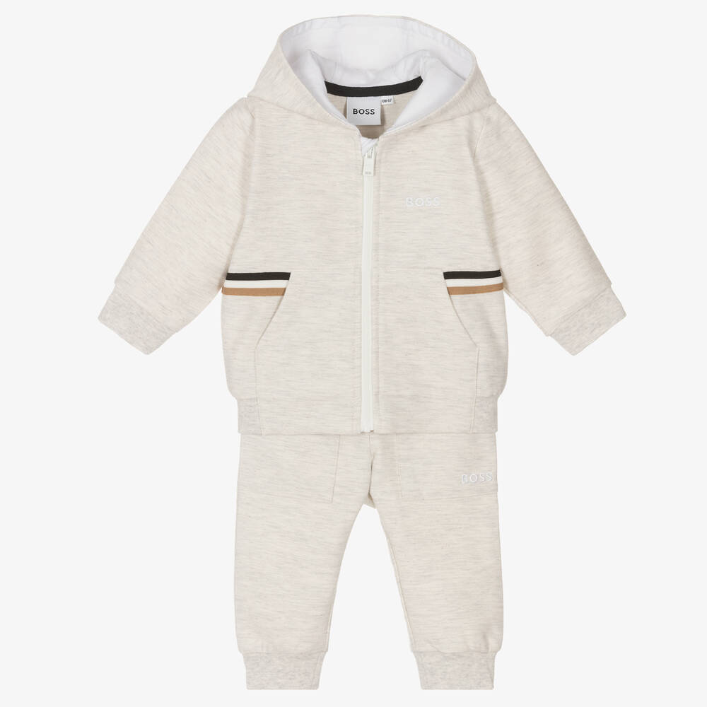 Kostum sportiv/Grey marl tracksuit for baby boys -Boss