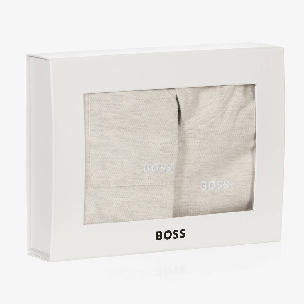 Kostum sportiv/Grey marl tracksuit for baby boys -Boss