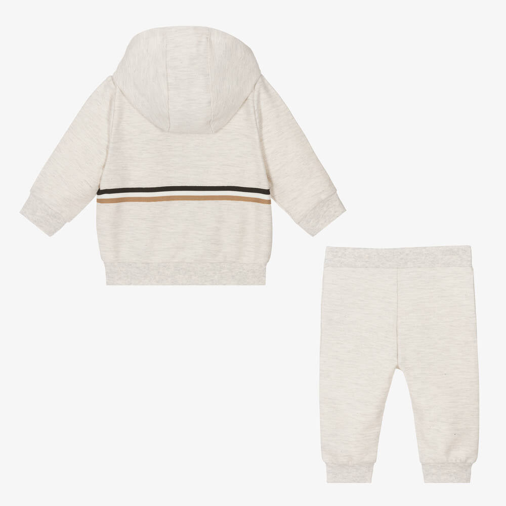 Kostum sportiv/Grey marl tracksuit for baby boys -Boss