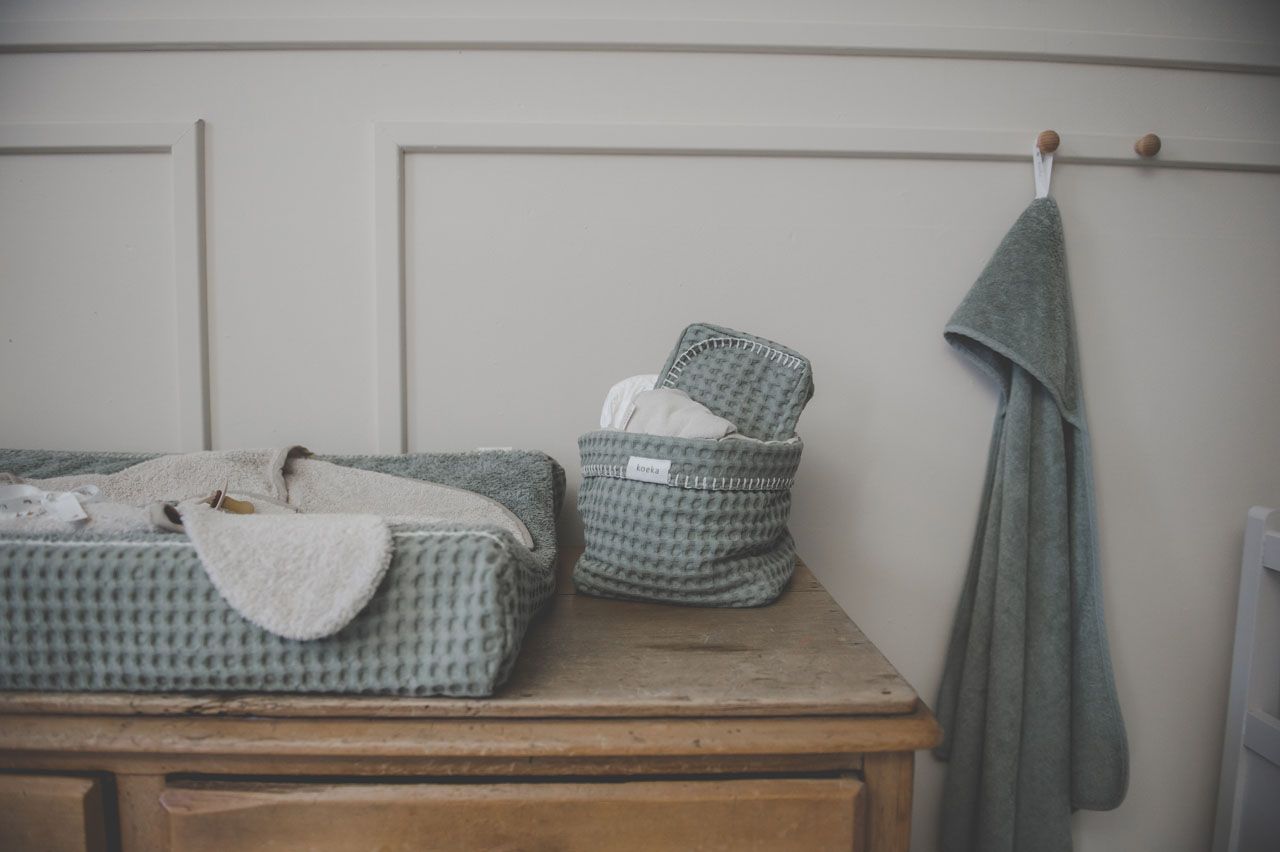 Kosh organizimi roz ne gri\ Nursery Basket Antwerp grey pink -Koeka