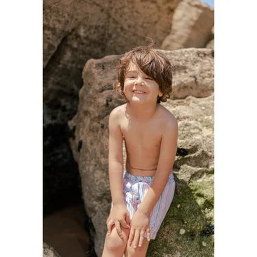Tuta noti me vija/Liberty Stripes Classic Swim Shorts, Pink, Blue And Green-Paper Boat