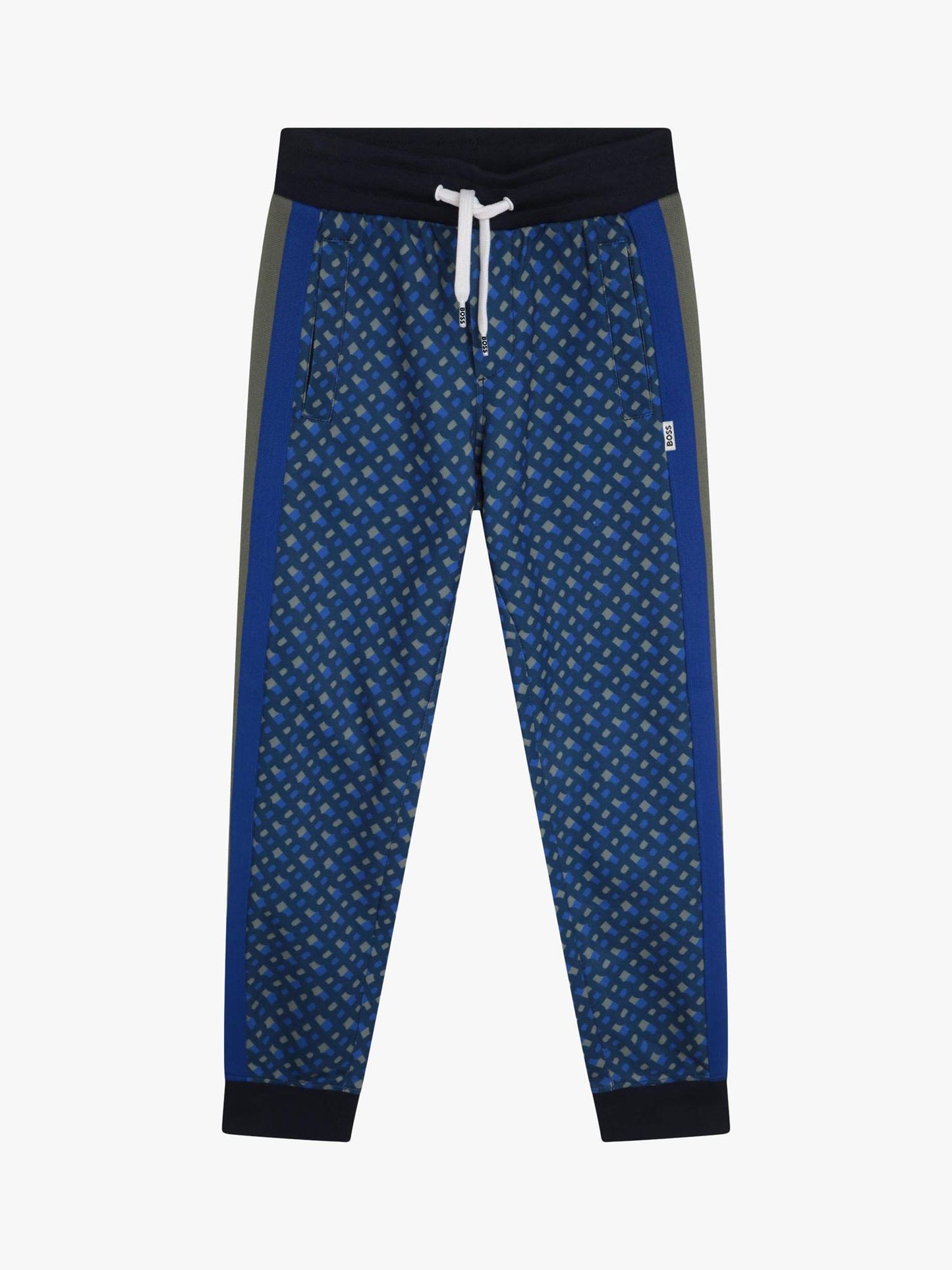 Tuta me printim logoje te BOSS\teen boys blue monogram bottoms-Boss