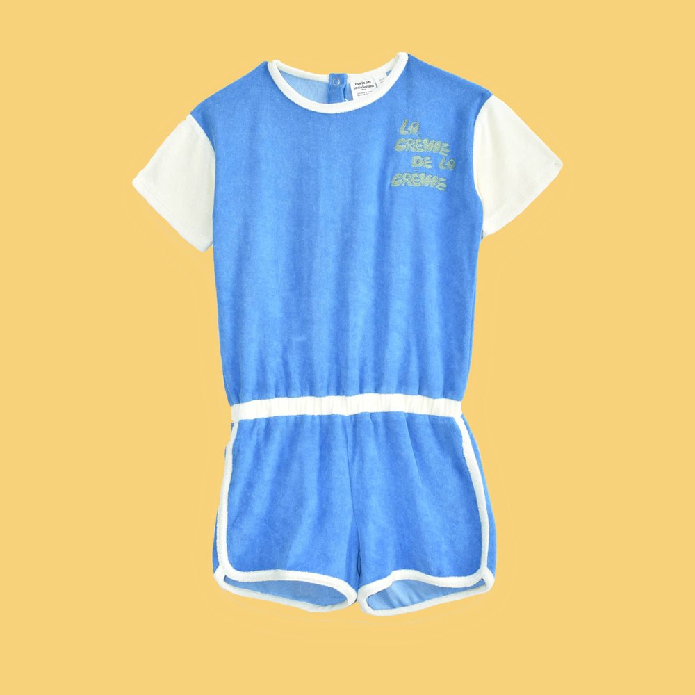 Kombinoshe blu te shkurta -Valenia jumpsuit -Maison Tadaboum