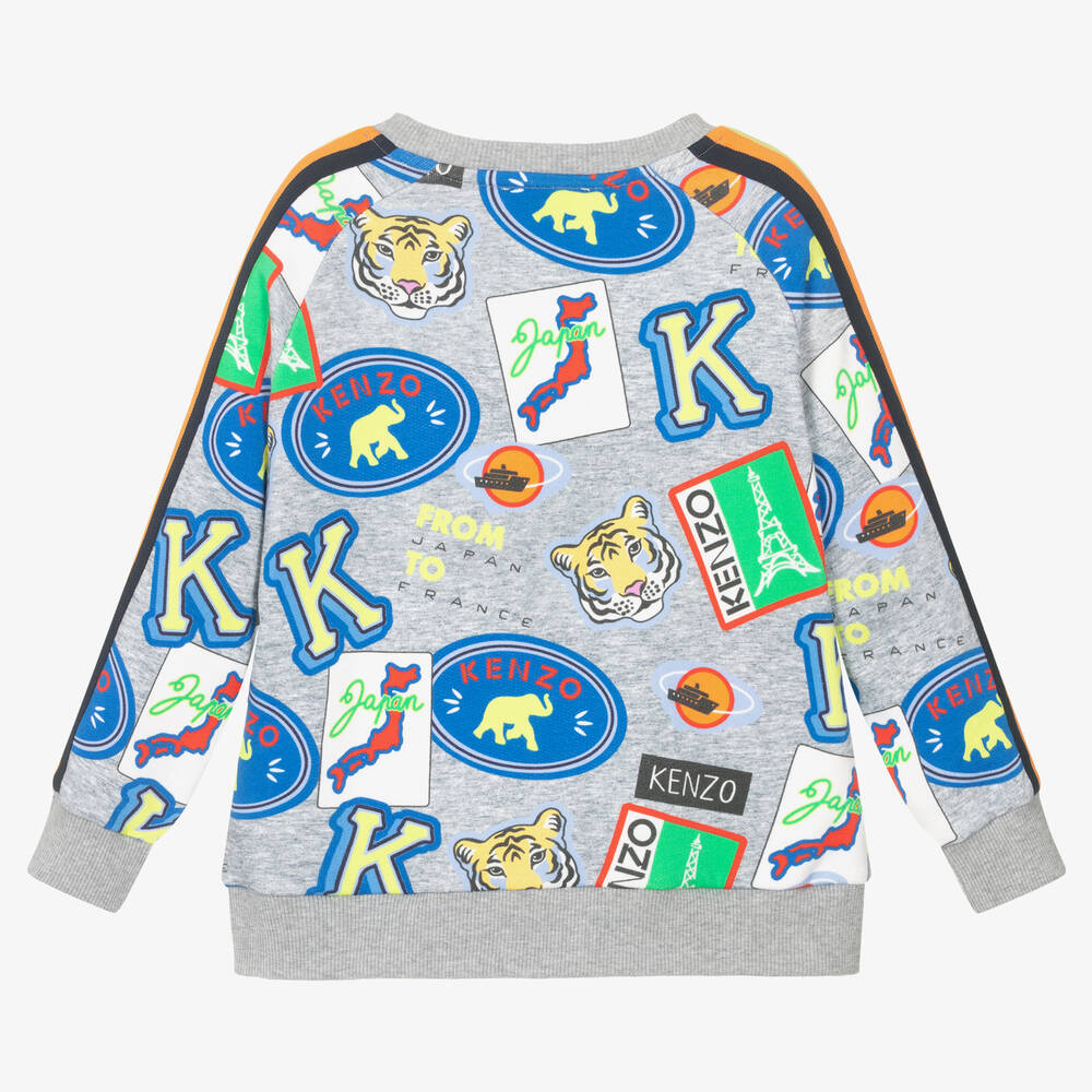 Triko me ikona -grey marl sweatshirt for boys -Kenzo