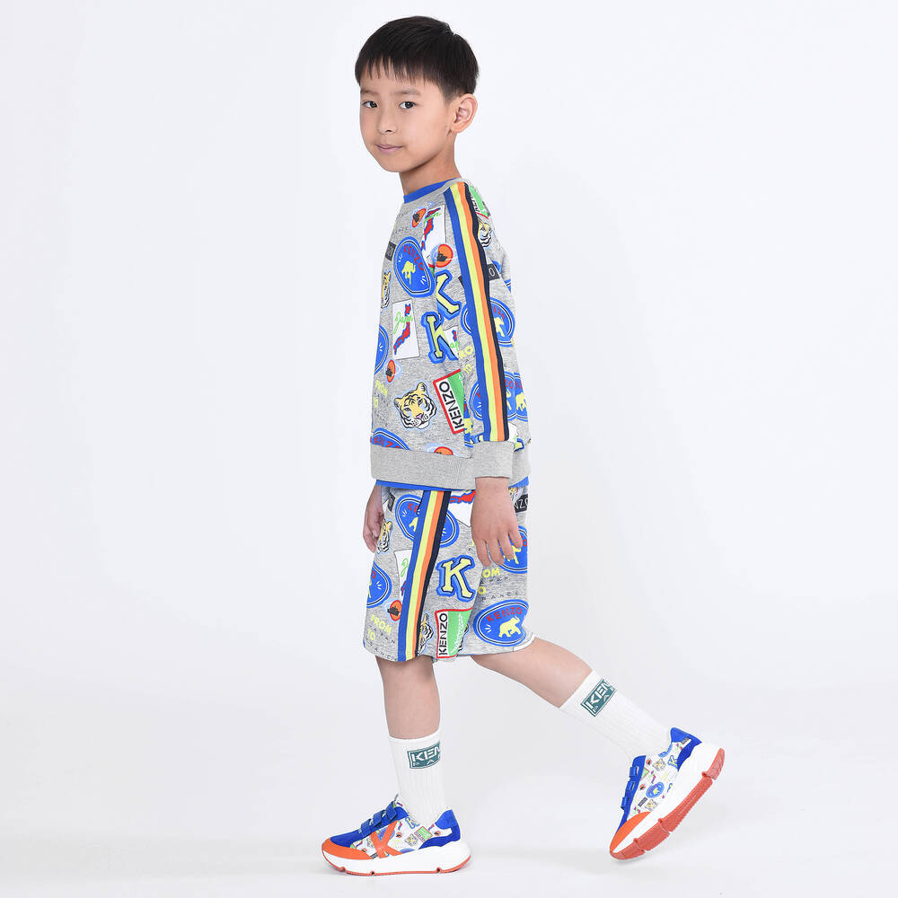 Triko me ikona -grey marl sweatshirt for boys -Kenzo