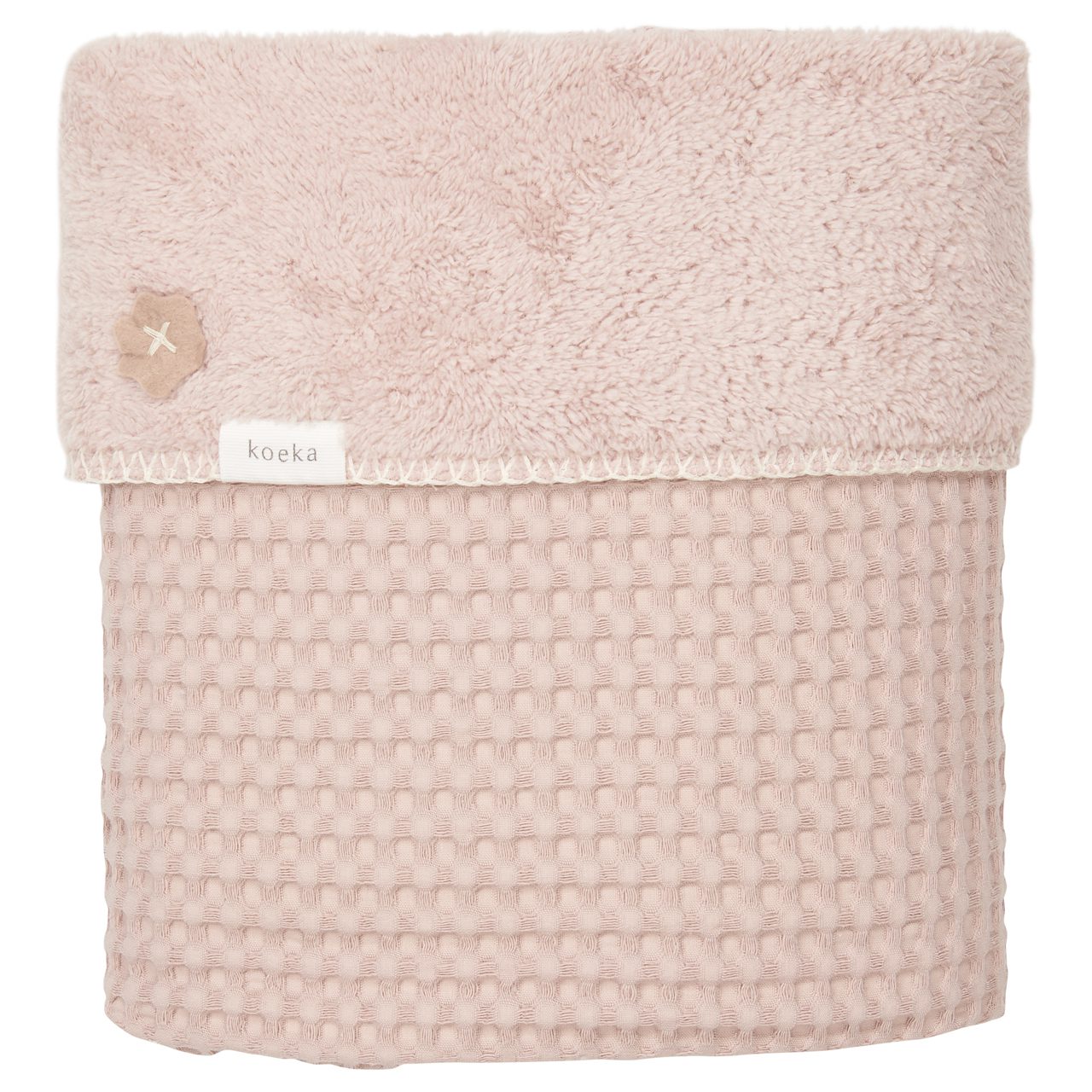 Batanije  bassinet pellushi gri ne roz\bassinet blanket teddy oslo grey pink-Koeka