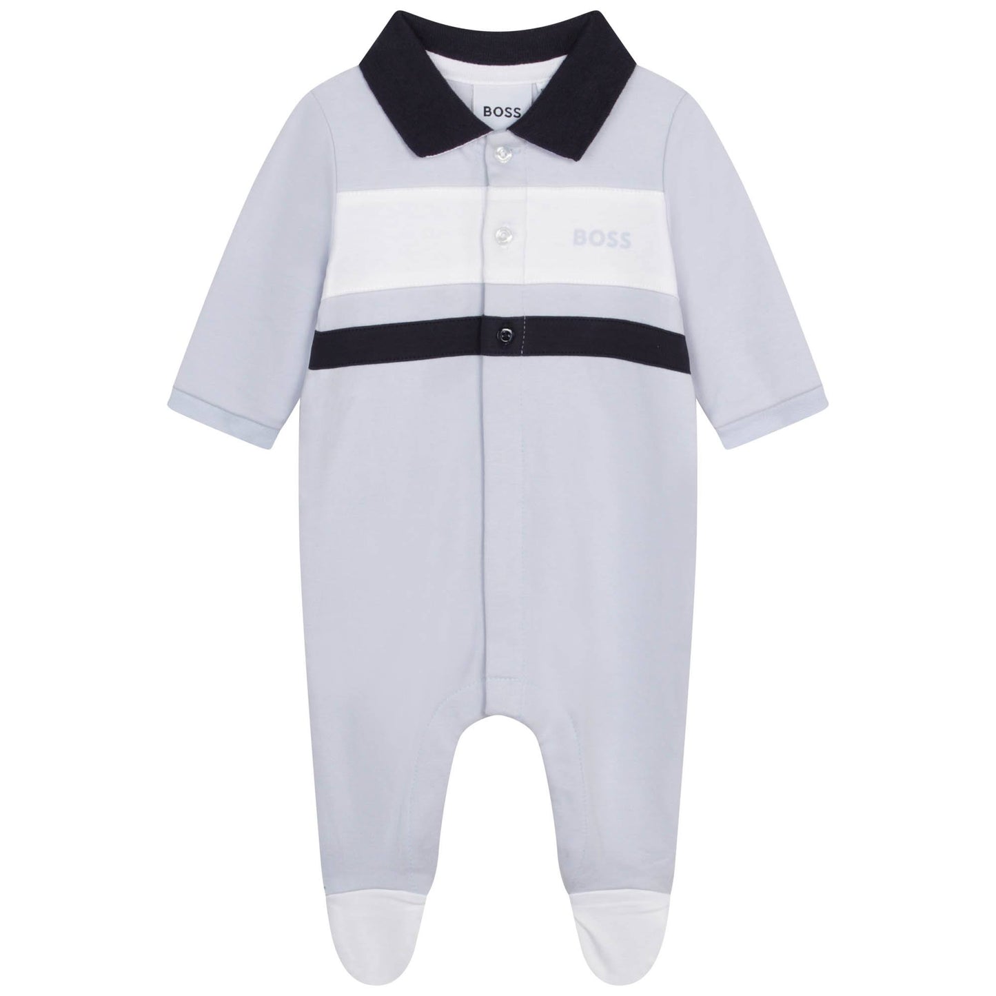 Pizhama Bebi/BABY SLEEPSUIT IN WITH POLO COLLAR-Boss