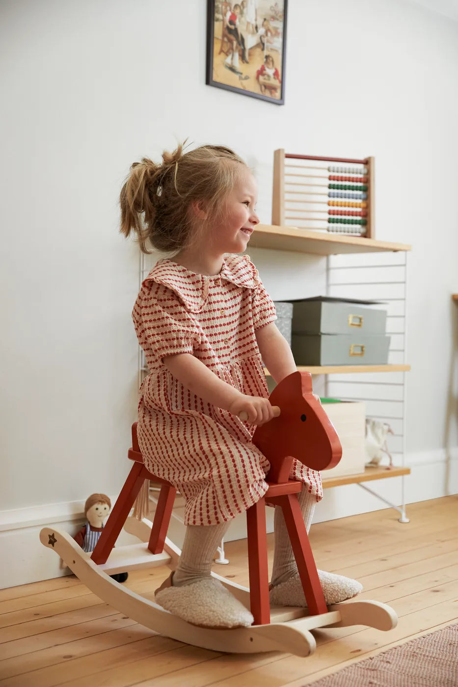 Rocking horse orange /Kalë lëkundës prej druri-Kid's Concept