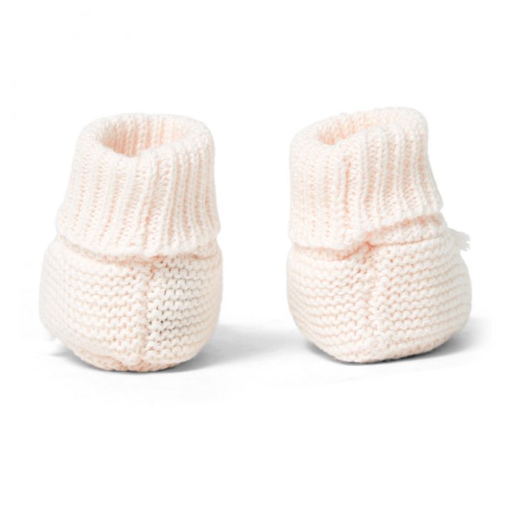 Pupa të thurura Rozë e zbehtë/Knitted Booties Pale pink-Tartine et chocolat