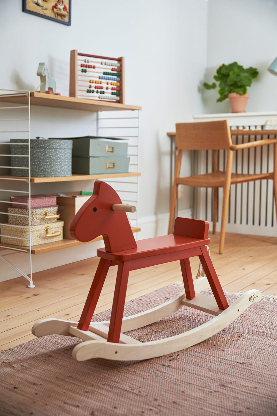 Rocking horse orange /Kalë lëkundës prej druri-Kid's Concept