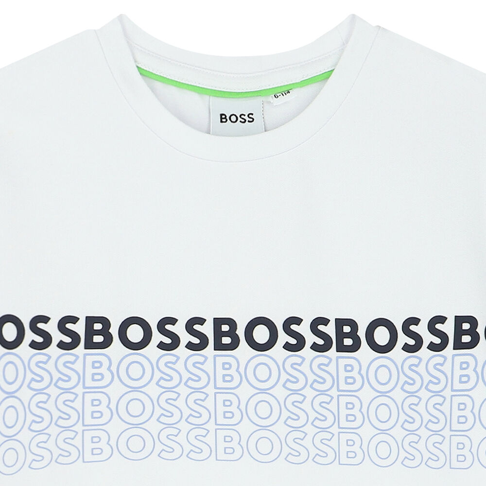 Bluze e bardhe me logo/Boys White Logo T-Shirt-Boss