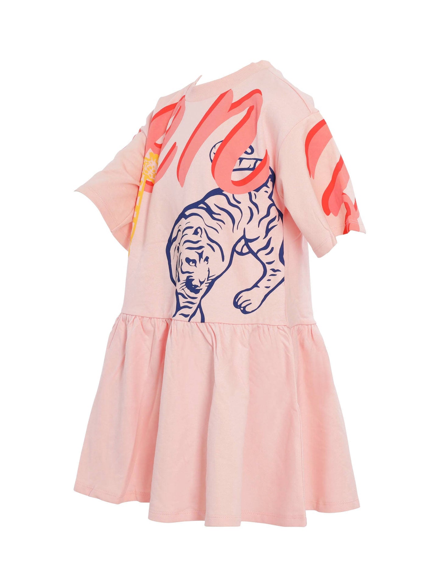 Fustan me tiger roz/Bamboo skater dress-Kenzo