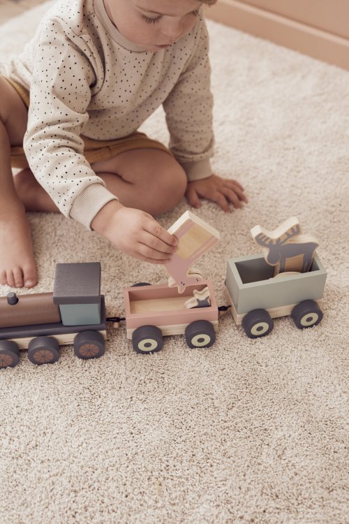 Wooden train with animals/Treni me kafshe -Kid's Concept