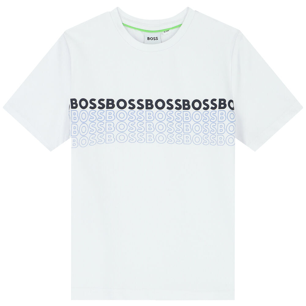 Bluze e bardhe me logo/Boys White Logo T-Shirt-Boss